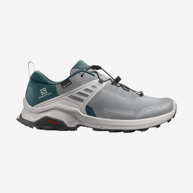 SALOMON X RAISE GORE-TEX Philippines - Men's Hiking Shoes - Deep Grey/Turquoise | 462538-ISO